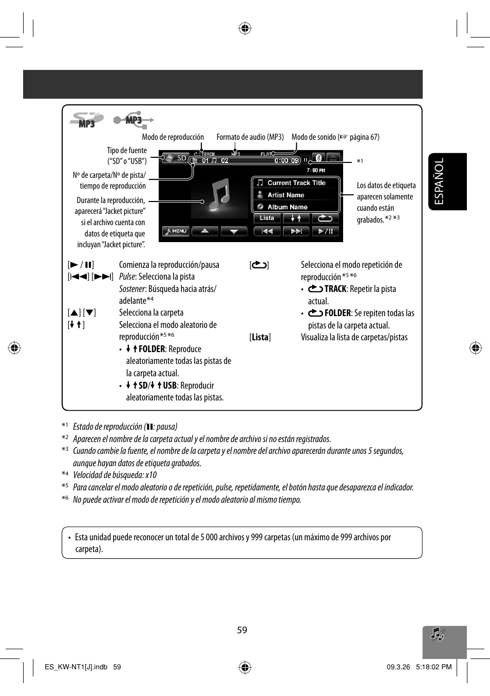 Esp añol | JVC KW-NT1 User Manual | Page 157 / 293