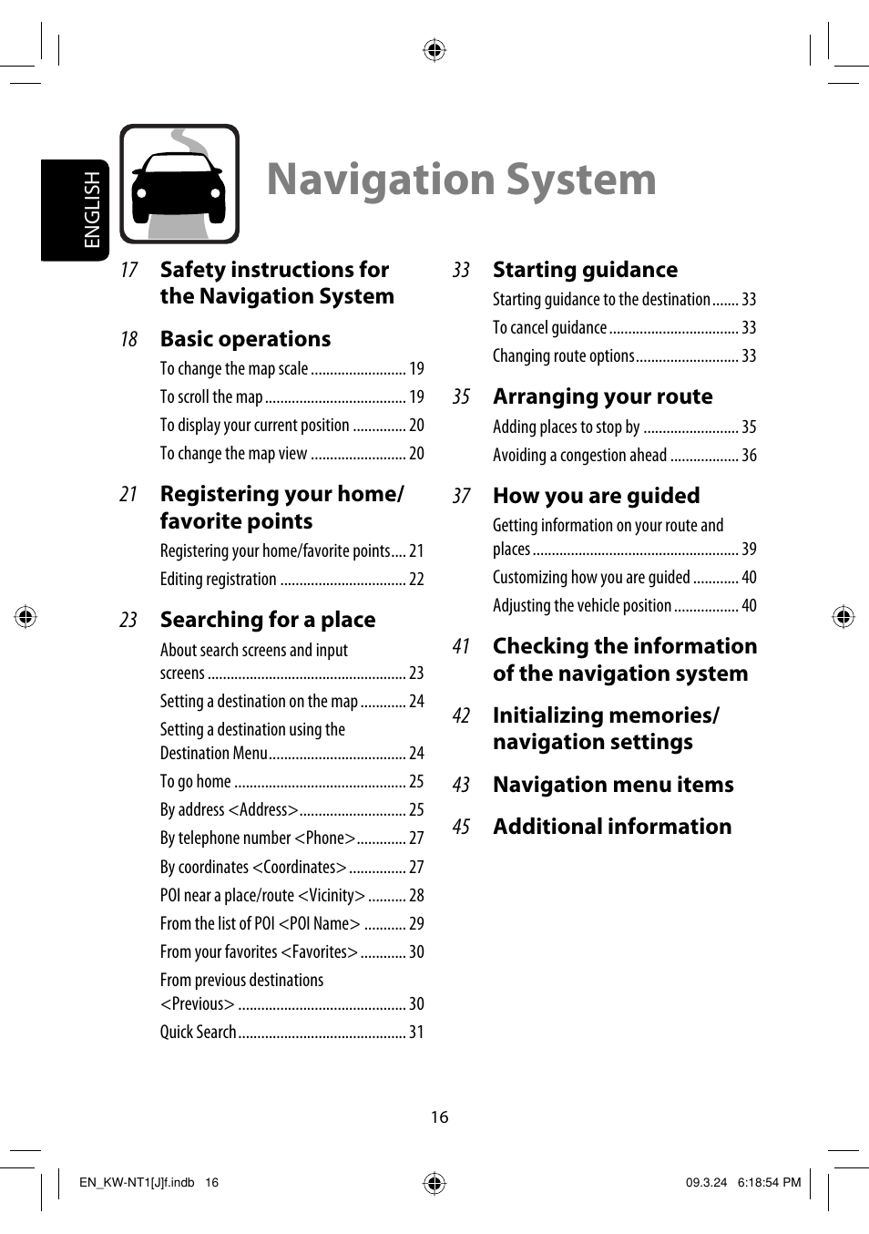 Navigation system | JVC KW-NT1 User Manual | Page 16 / 293