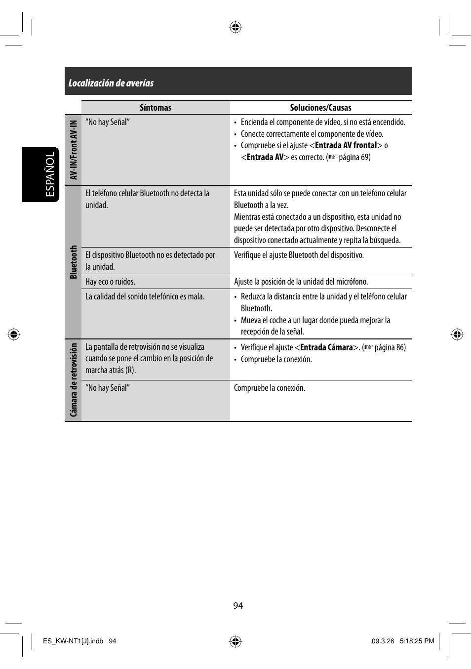 Esp añol | JVC KW-NT1 User Manual | Page 192 / 293