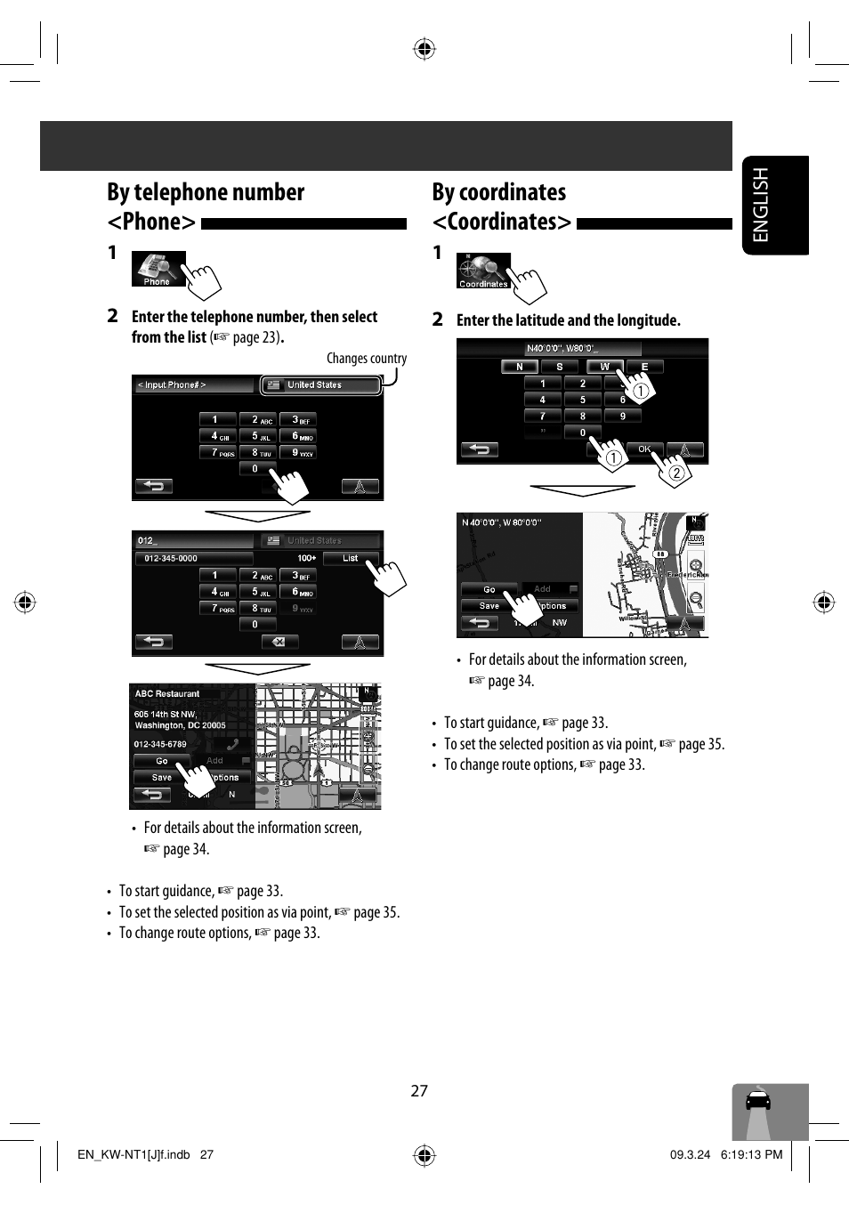 By telephone number <phone, By coordinates <coordinates, English | JVC KW-NT1 User Manual | Page 27 / 293