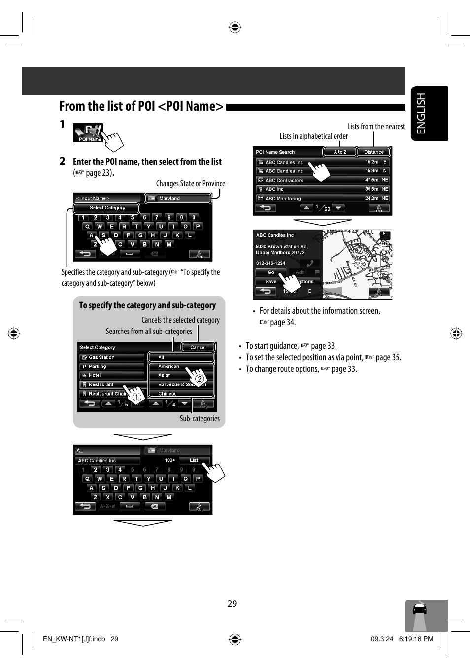 From the list of poi <poi name, English 1 | JVC KW-NT1 User Manual | Page 29 / 293