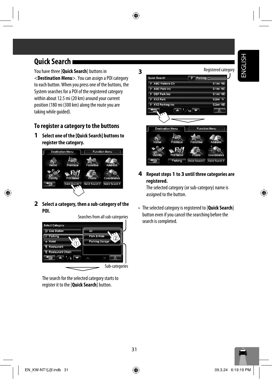 Quick search, English | JVC KW-NT1 User Manual | Page 31 / 293