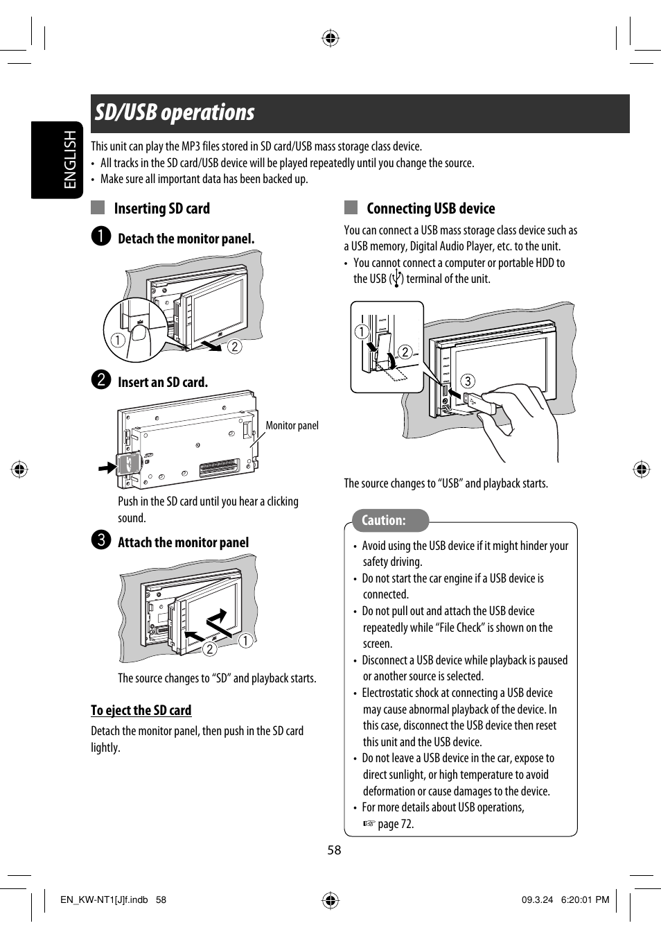 Sd/usb operations | JVC KW-NT1 User Manual | Page 58 / 293