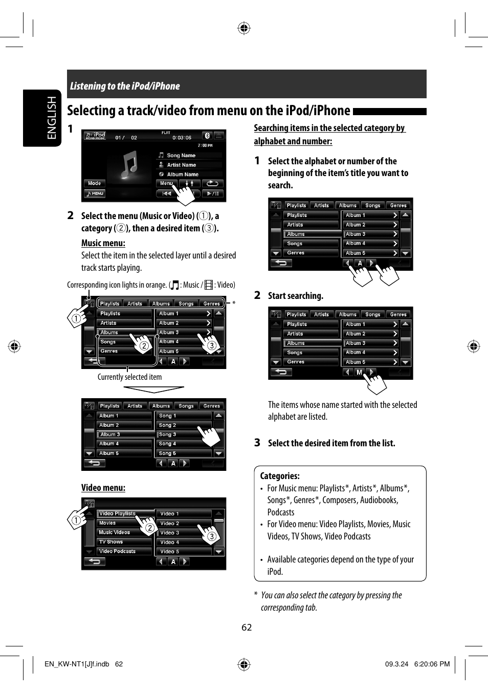 English | JVC KW-NT1 User Manual | Page 62 / 293