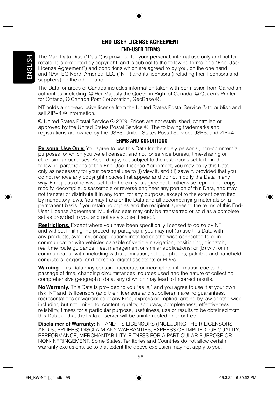 English | JVC KW-NT1 User Manual | Page 98 / 293