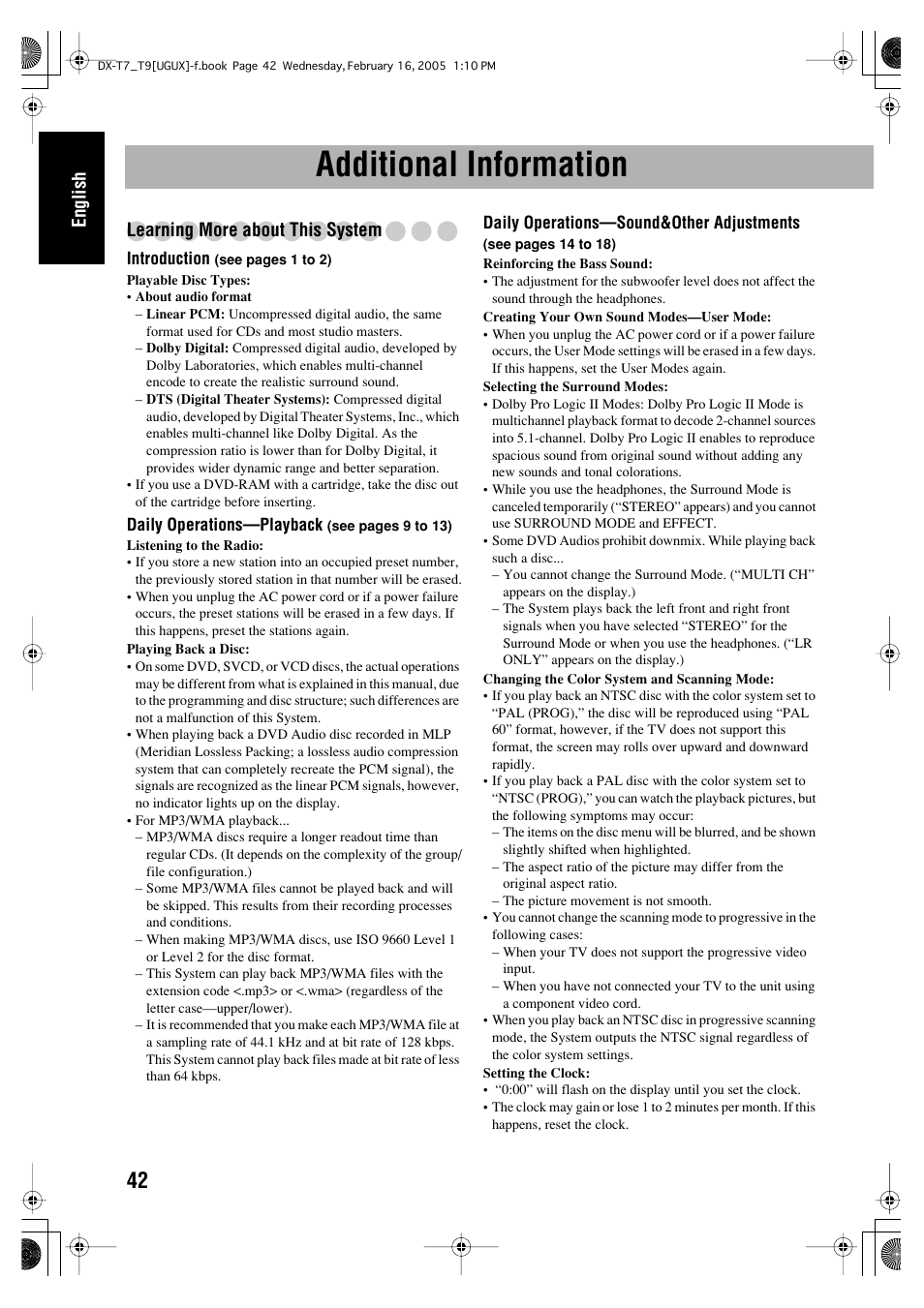 Additional information, English, Learning more about this system | JVC CA-DXT7 User Manual | Page 101 / 212