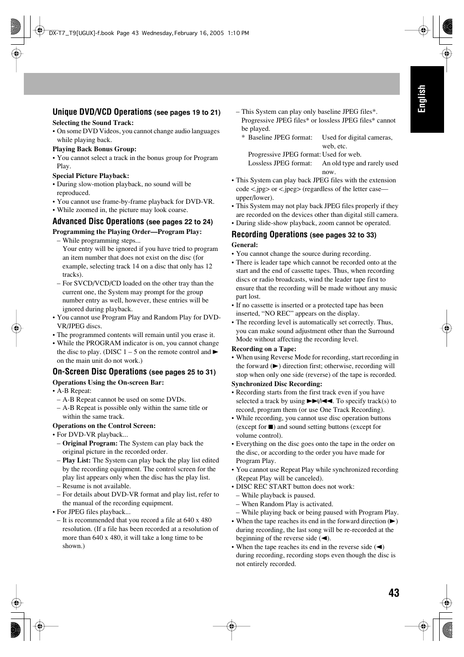 English | JVC CA-DXT7 User Manual | Page 102 / 212