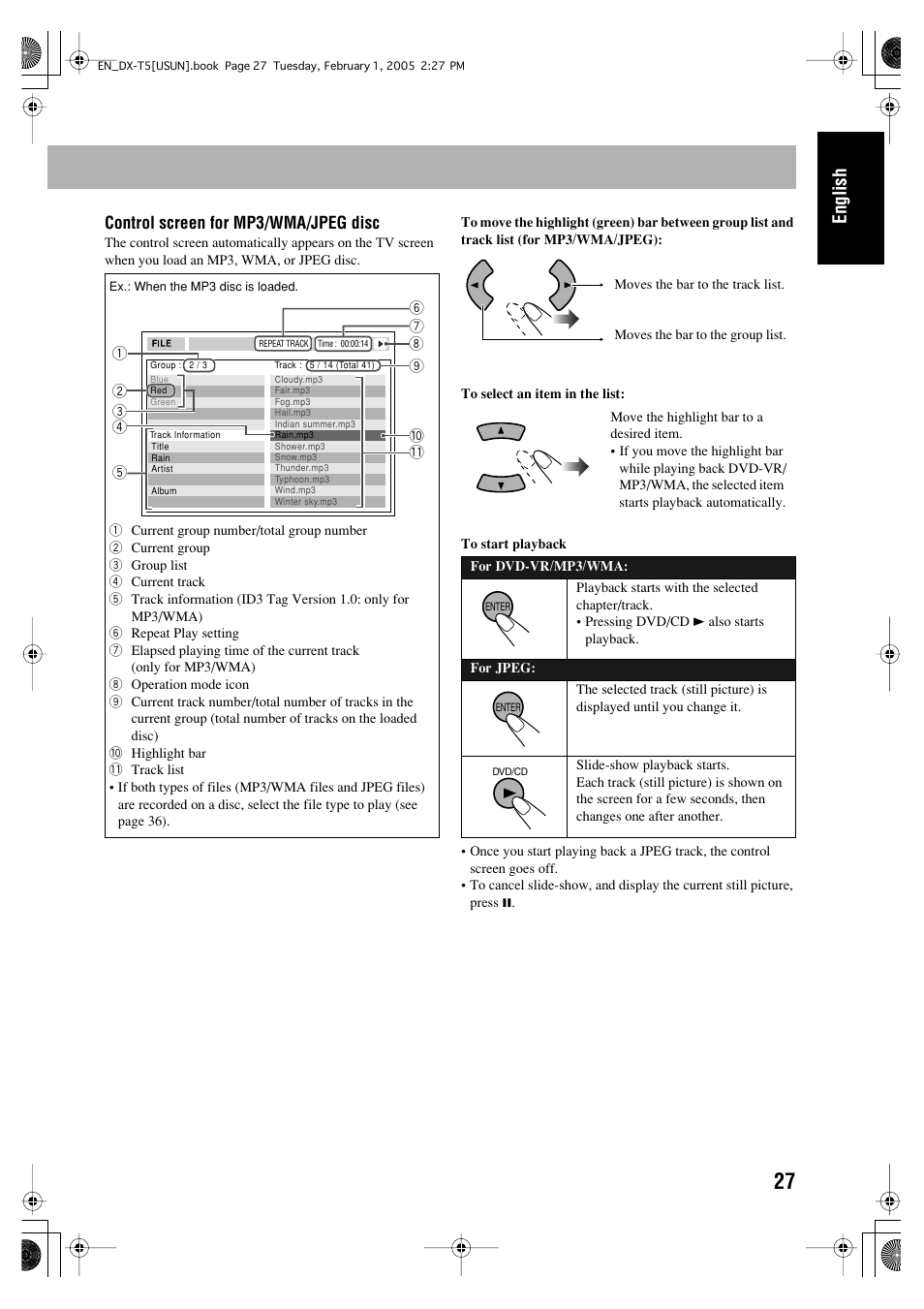 English | JVC CA-DXT7 User Manual | Page 141 / 212