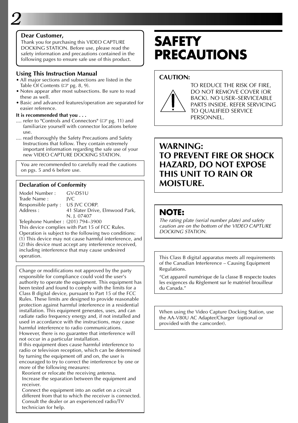 Safety precautions | JVC 0397MKV*UN*YP User Manual | Page 2 / 68