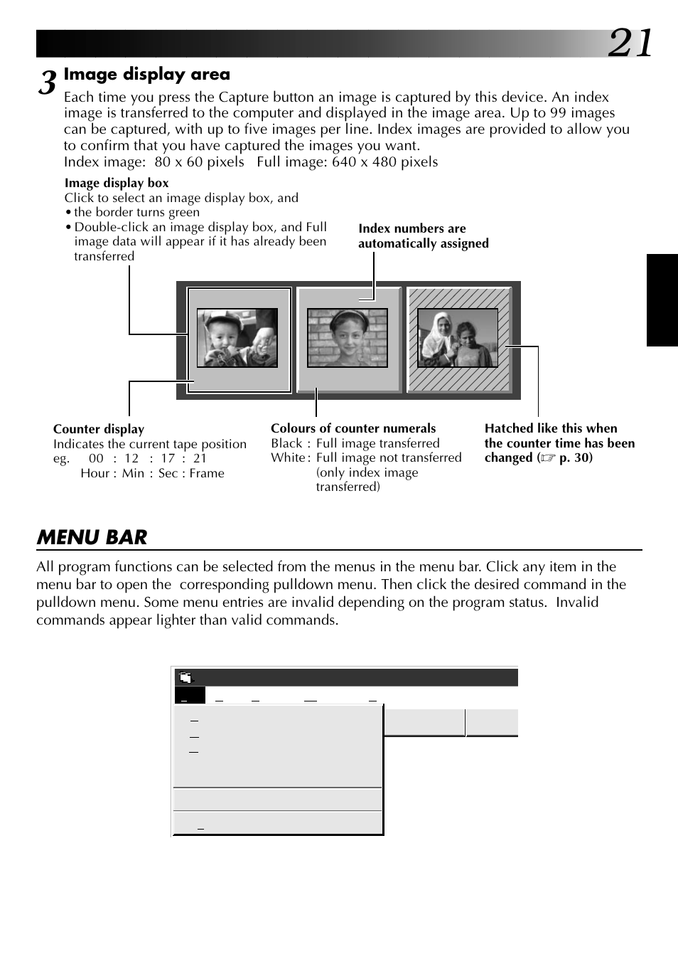 Menu bar | JVC 0397MKV*UN*YP User Manual | Page 21 / 68