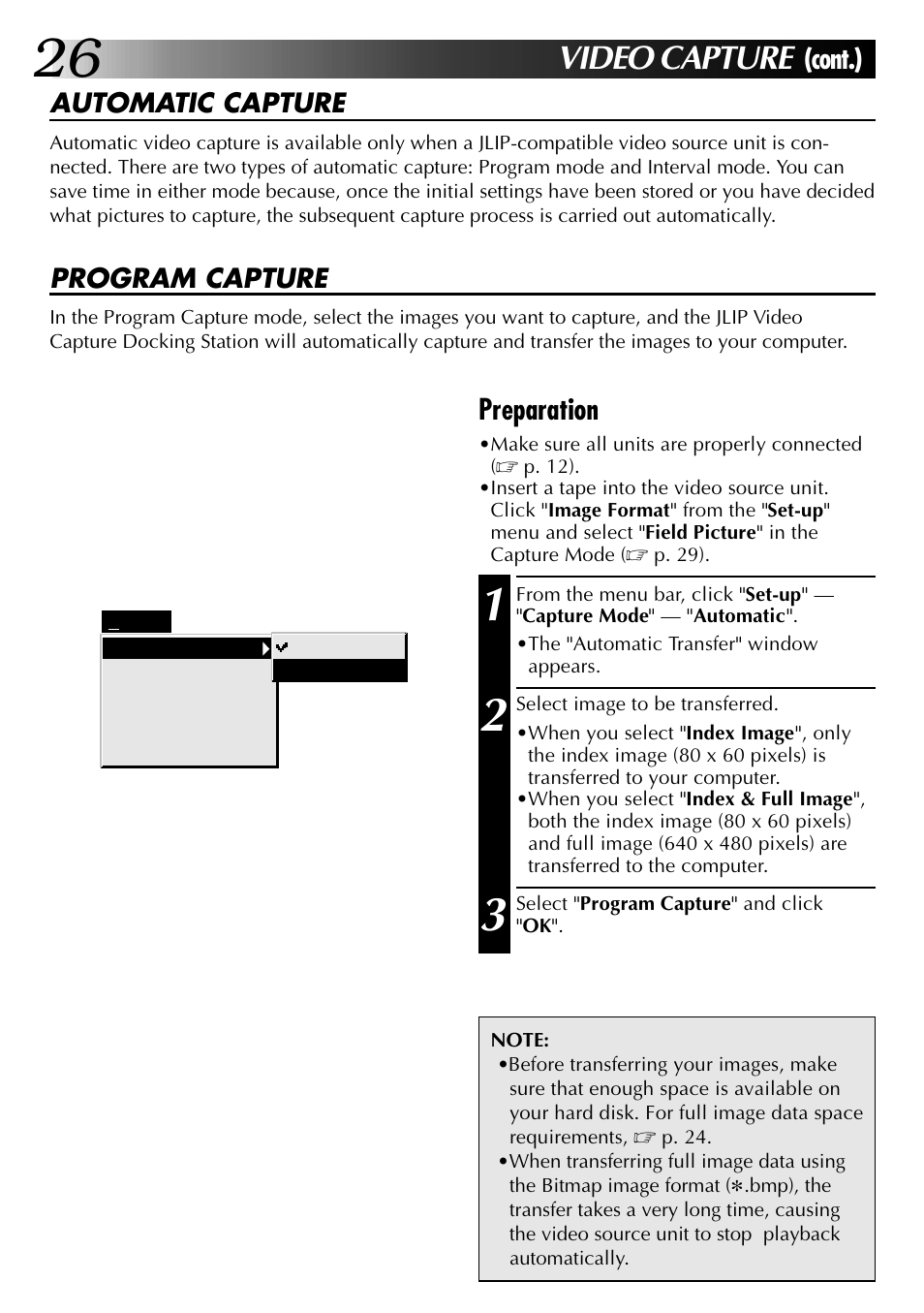 Video capture, Cont.), Preparation | JVC 0397MKV*UN*YP User Manual | Page 26 / 68