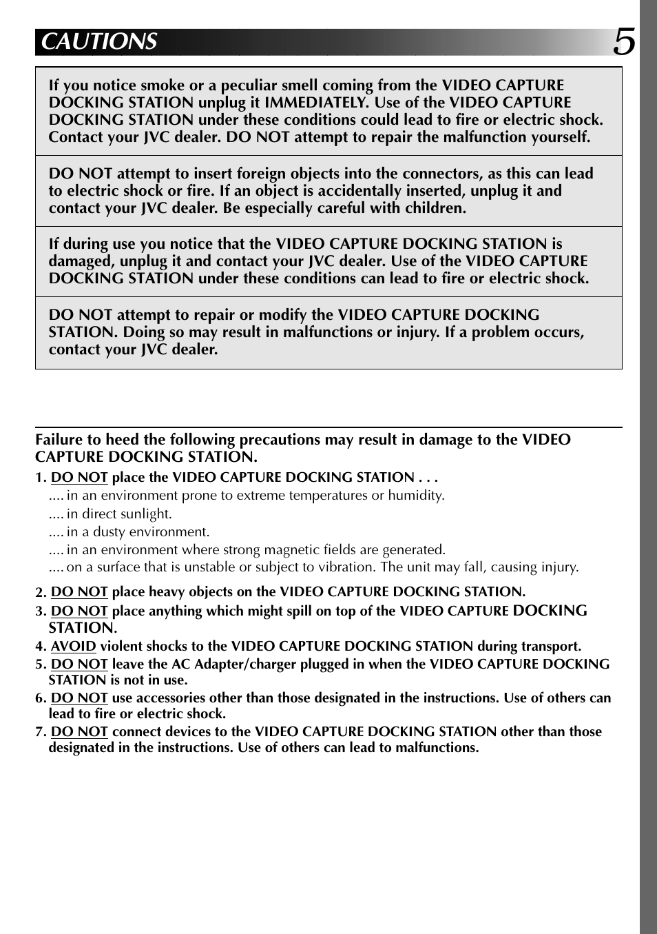 Cautions | JVC 0397MKV*UN*YP User Manual | Page 5 / 68