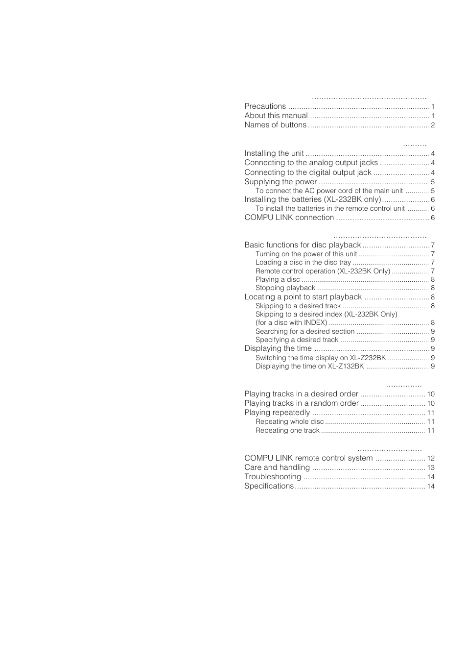 JVC XL-Z132BK User Manual | Page 5 / 20