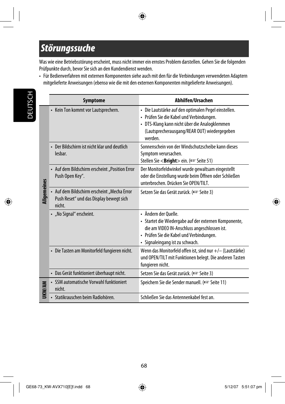 Störungssuche, Deutsch | JVC KW-AVX710  EU User Manual | Page 140 / 291