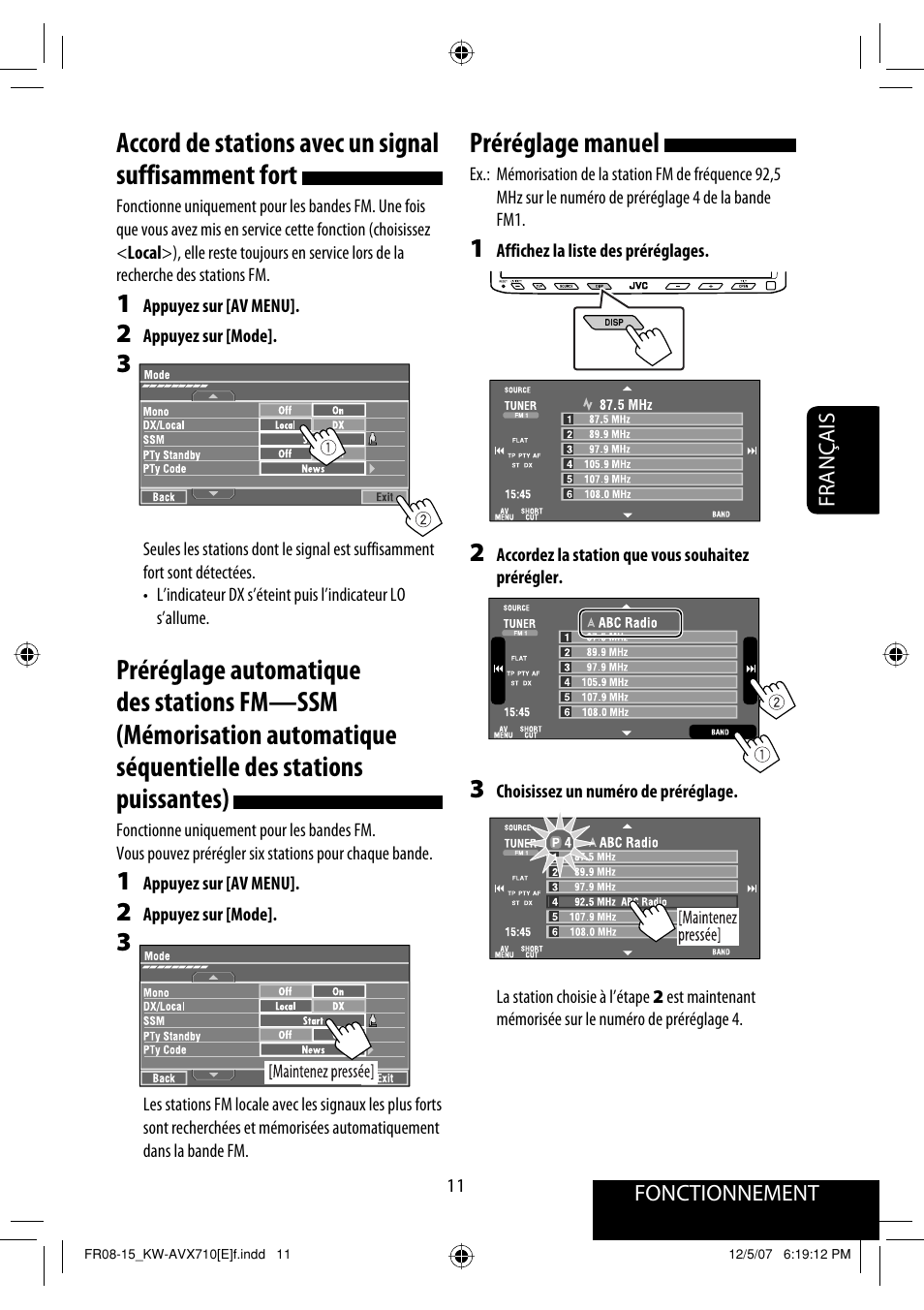 Préréglage manuel | JVC KW-AVX710  EU User Manual | Page 155 / 291