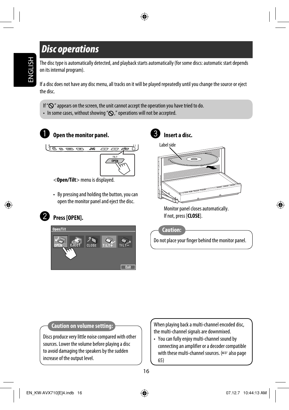 Disc operations | JVC KW-AVX710  EU User Manual | Page 16 / 291