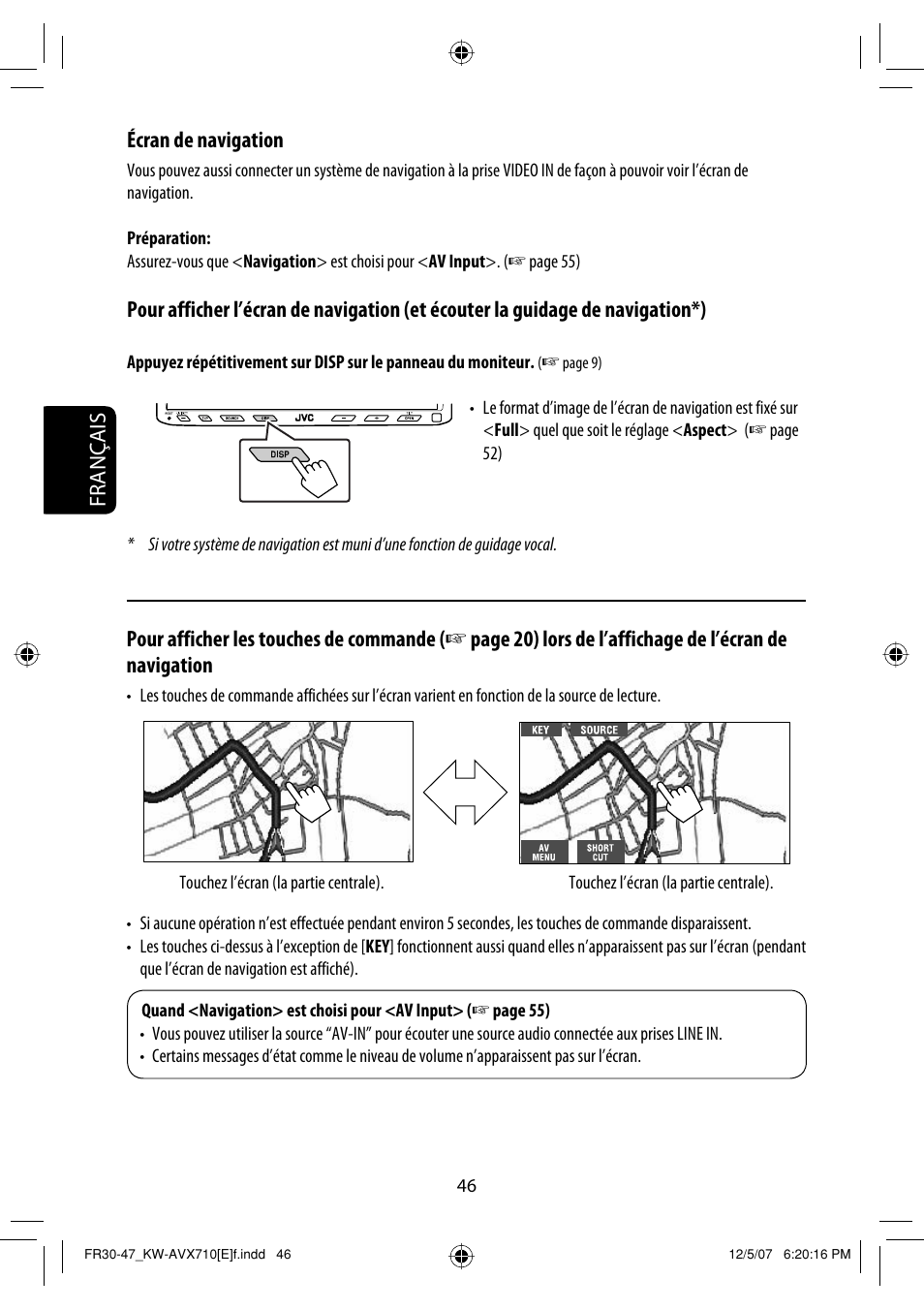 Écran de navigation | JVC KW-AVX710  EU User Manual | Page 190 / 291