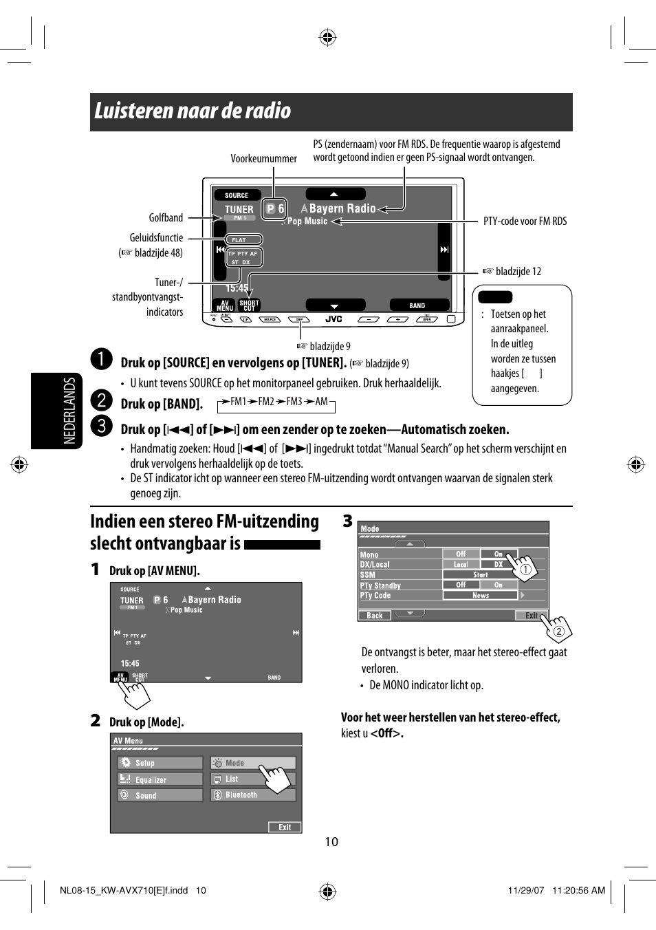 Luisteren naar de radio | JVC KW-AVX710  EU User Manual | Page 226 / 291