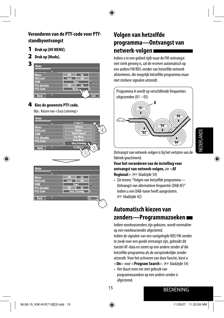 Automatisch kiezen van zenders—programmazoeken | JVC KW-AVX710  EU User Manual | Page 231 / 291