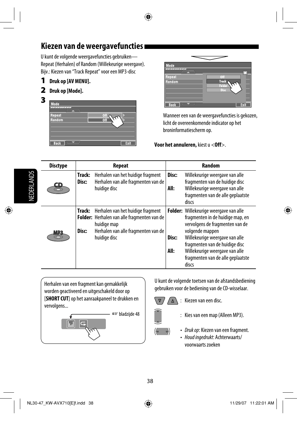 Kiezen van de weergavefuncties, Nederlands | JVC KW-AVX710  EU User Manual | Page 254 / 291