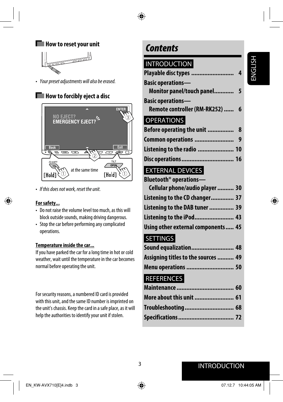 JVC KW-AVX710  EU User Manual | Page 3 / 291
