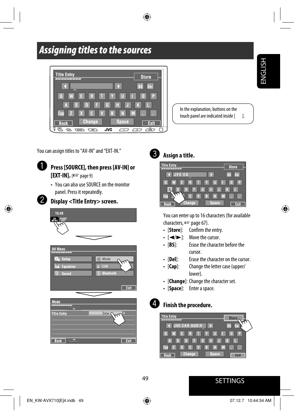 Assigning titles to the sources | JVC KW-AVX710  EU User Manual | Page 49 / 291