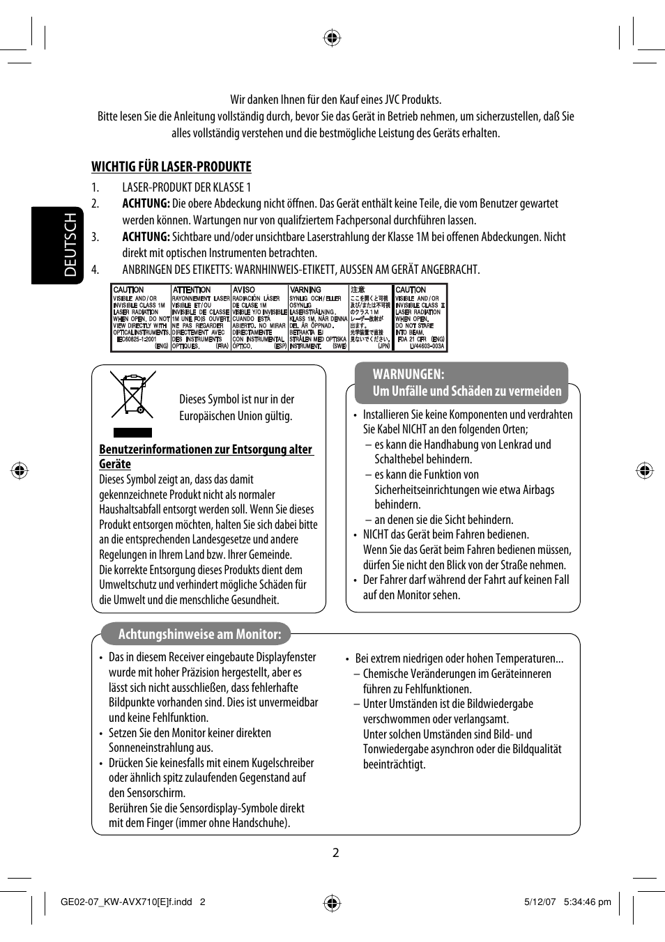 Deutsch | JVC KW-AVX710  EU User Manual | Page 74 / 291