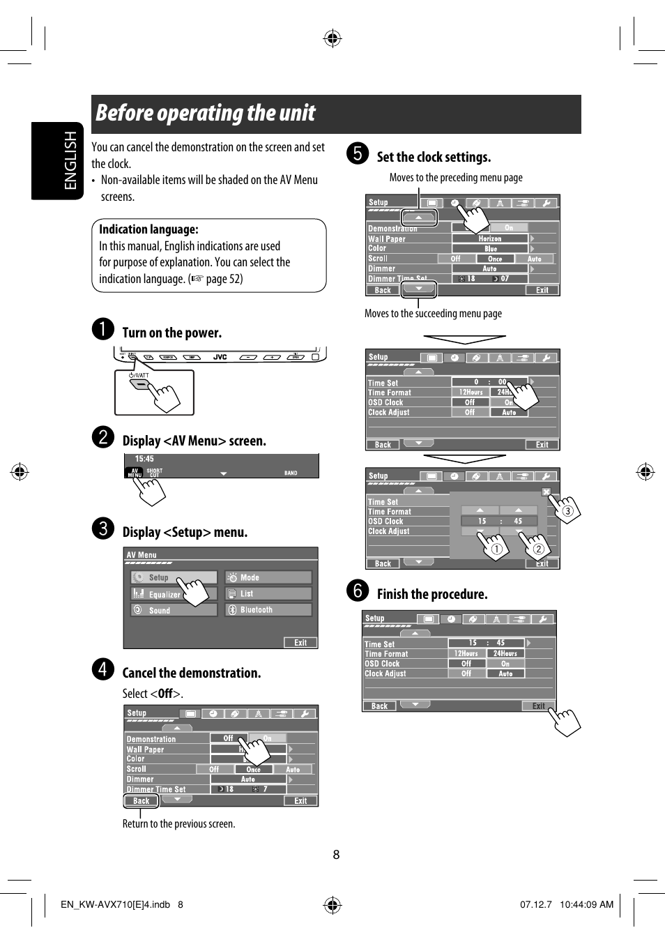 Before operating the unit | JVC KW-AVX710  EU User Manual | Page 8 / 291