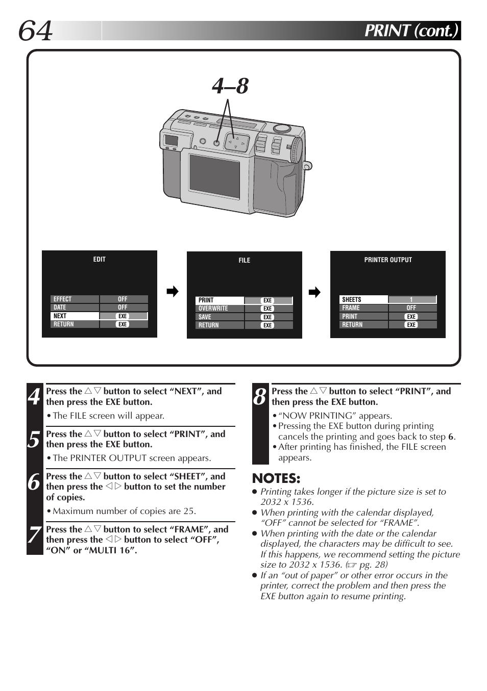 Print (cont.) | JVC GC X 3 User Manual | Page 64 / 96