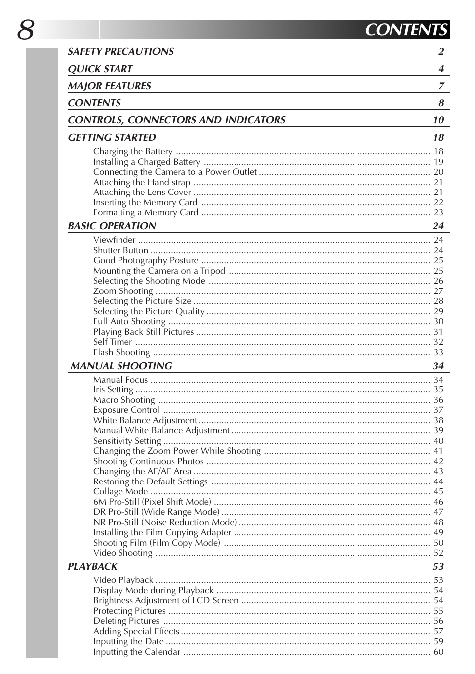 JVC GC X 3 User Manual | Page 8 / 96