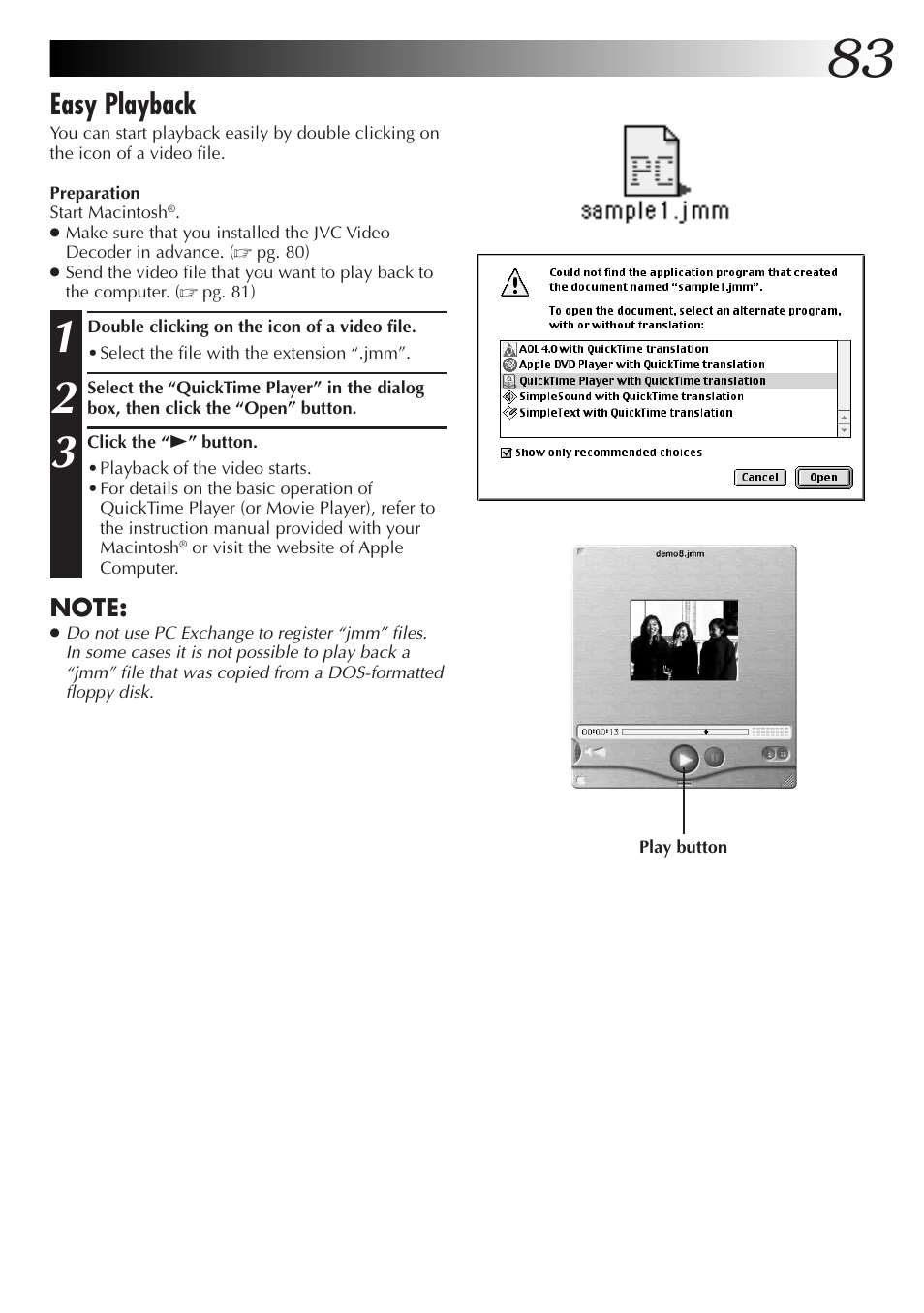 Easy playback | JVC GC X 3 User Manual | Page 83 / 96