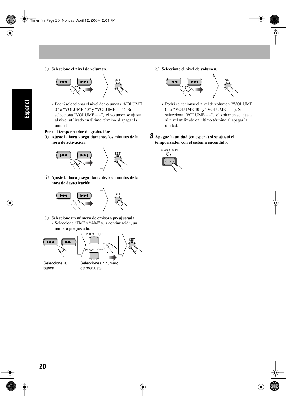 Español | JVC UX-P400 User Manual | Page 48 / 80