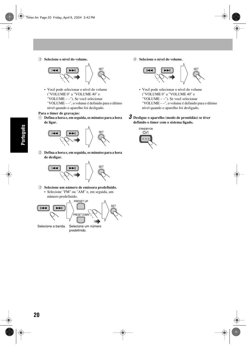 Português | JVC UX-P400 User Manual | Page 72 / 80