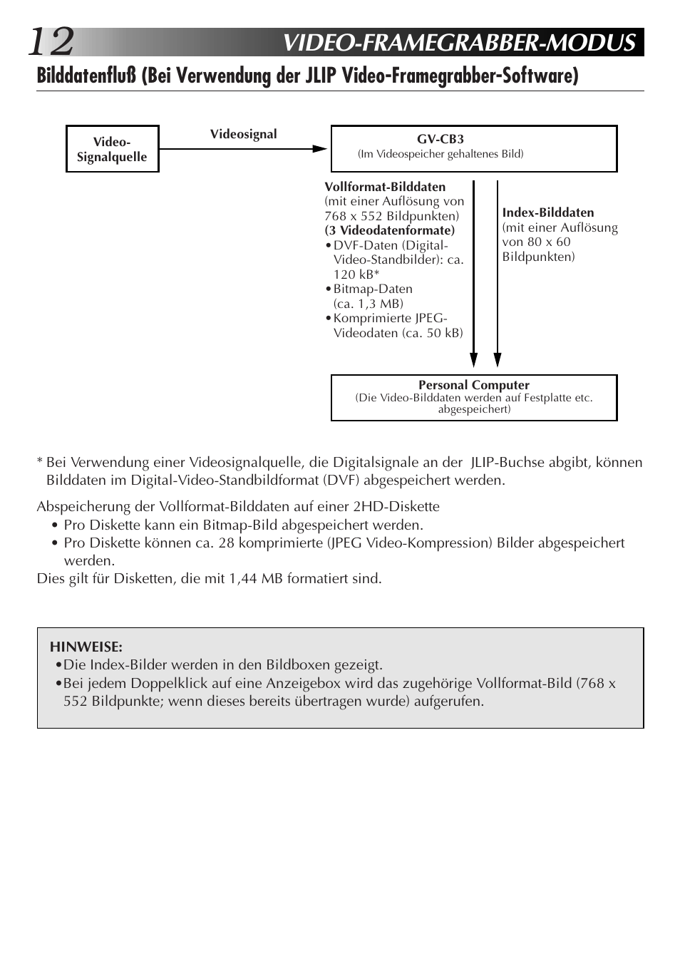 Video-framegrabber-modus | JVC JLIP GV-CB3E User Manual | Page 24 / 134