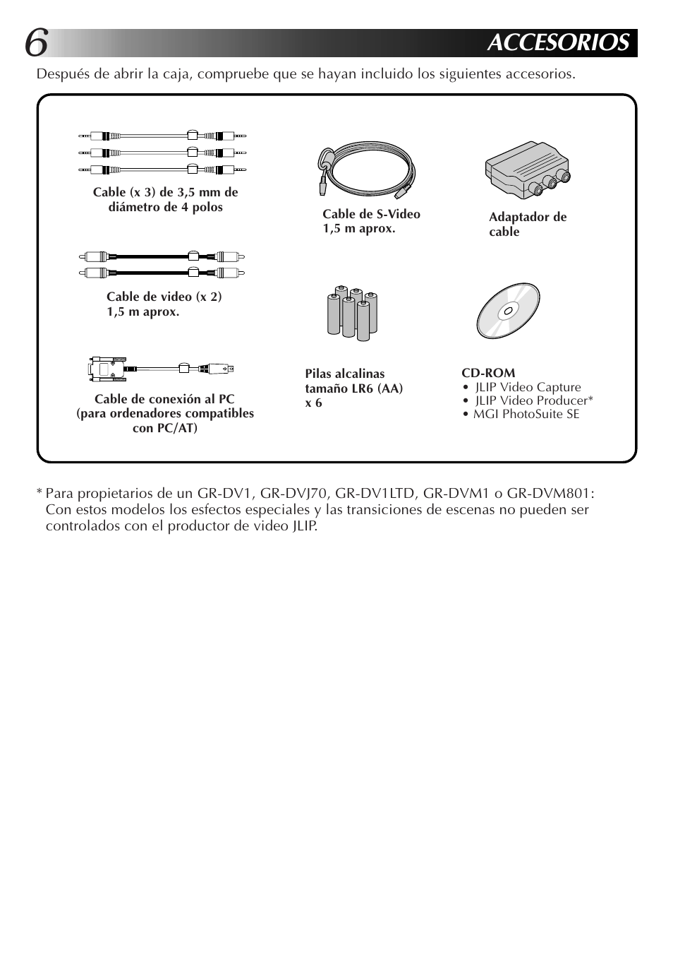 Accesorios | JVC JLIP GV-CB3E User Manual | Page 54 / 134