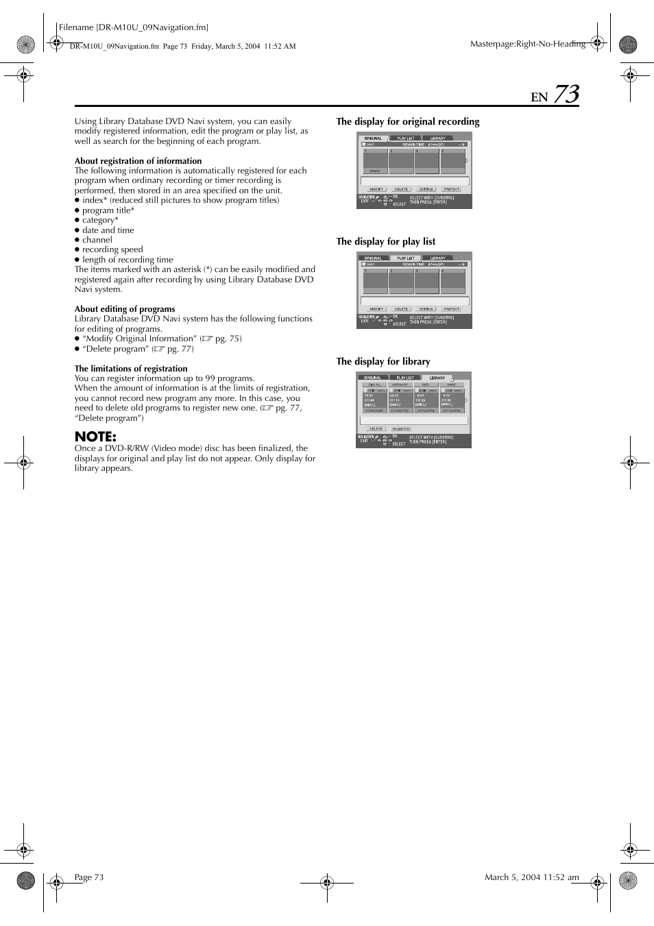 JVC DR-M10 User Manual | Page 73 / 112