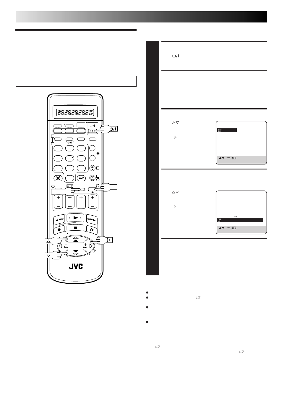 Power save mode, Turn on the recorder, Access main menu screen | Access mode set screen, Select power save mode, Return to normal screen, Initial settings (cont.) | JVC DD868EU User Manual | Page 10 / 68