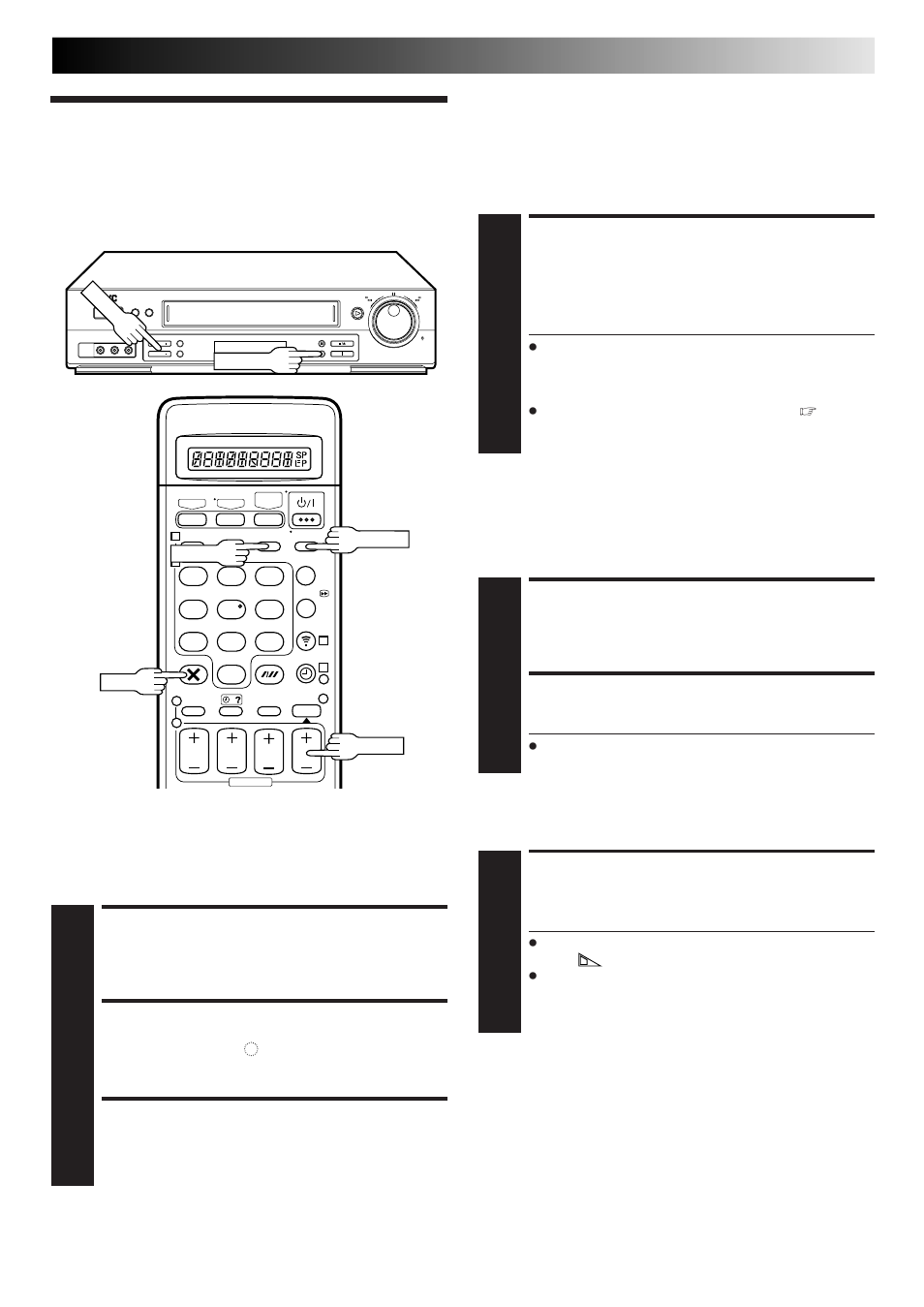 Recording features, Select channel to watch, Set counter display | Reset counter, Display remaining time, Start recording, Engage itr mode, Set recording duration, Record one programme while watching another, Elapsed recording time indication | JVC DD868EU User Manual | Page 21 / 68