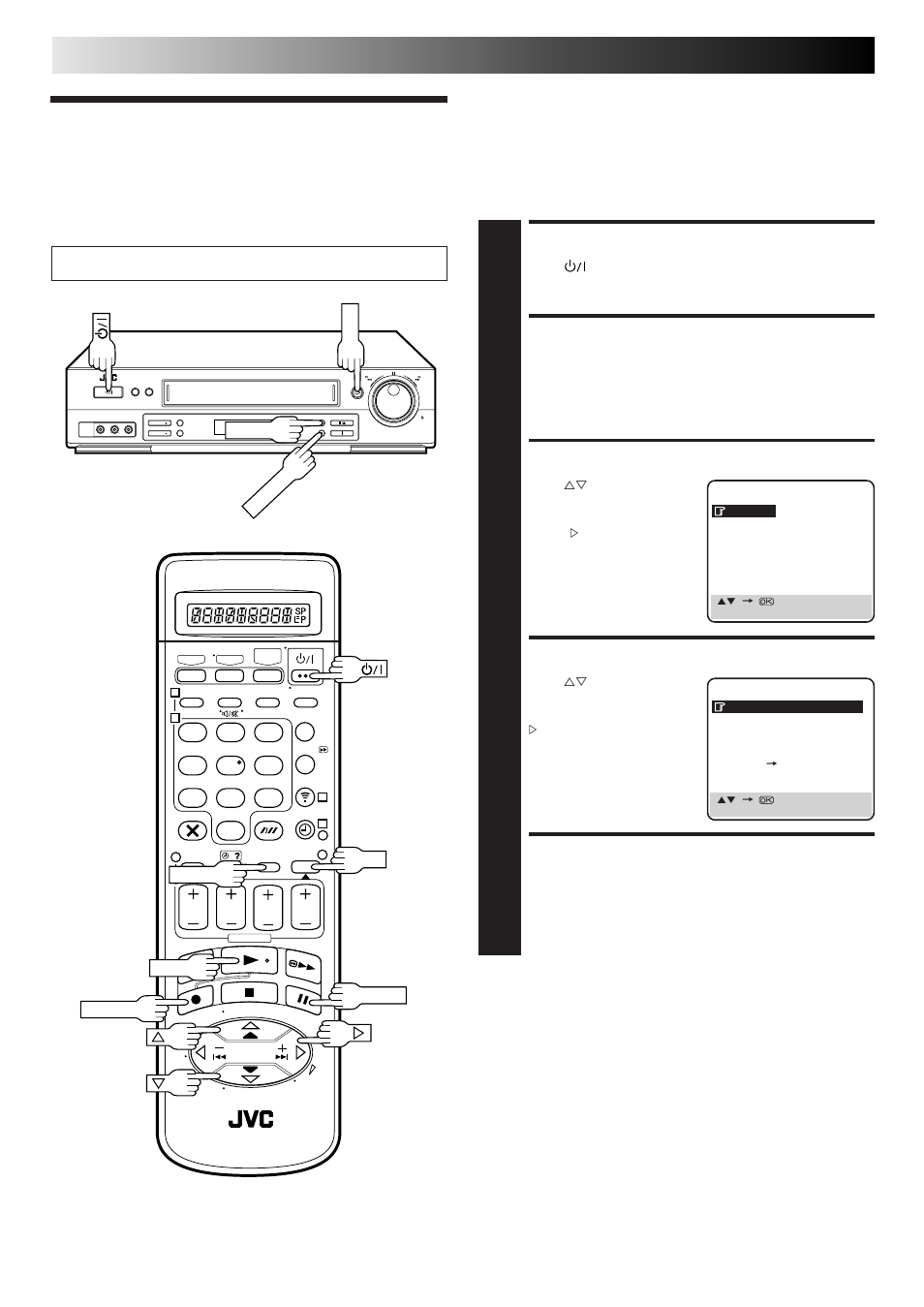 B.e.s.t. picture system, Turn on the recorder, Access main menu screen | Access mode set screen, Select b.e.s.t. mode, Return to normal screen, Recording (cont.), Preparation | JVC DD868EU User Manual | Page 24 / 68