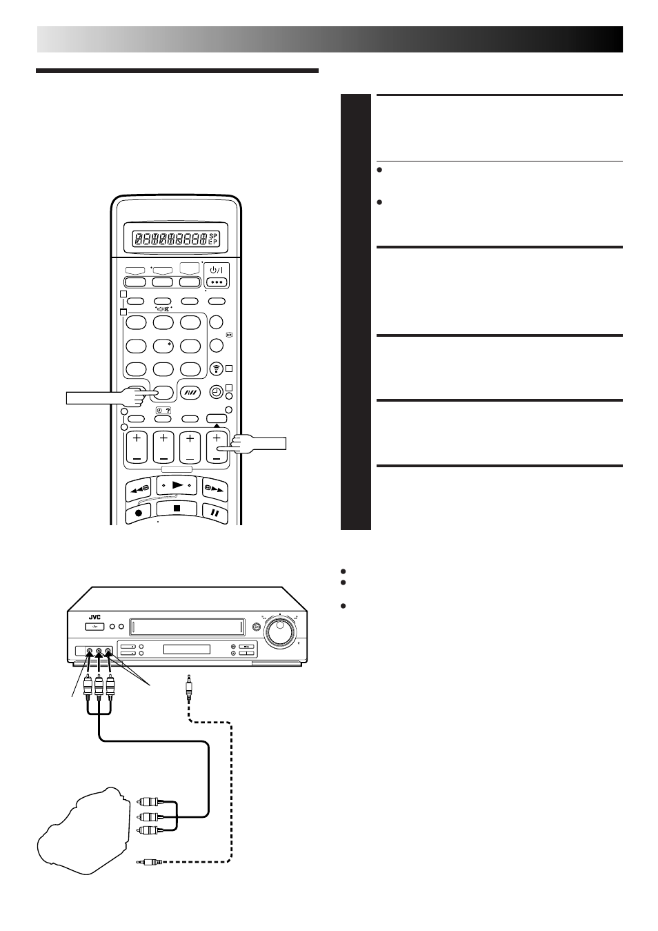Edit from a camcorder, Make connections, Set recorder’s input mode | Set edit mode, Start camcorder, Start recorder, Editing | JVC DD868EU User Manual | Page 36 / 68