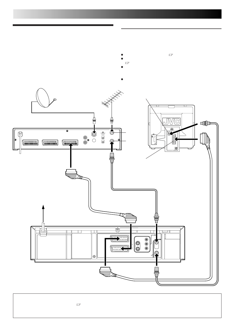 Connection to a satellite tuner, System connections, Important | JVC DD868EU User Manual | Page 44 / 68