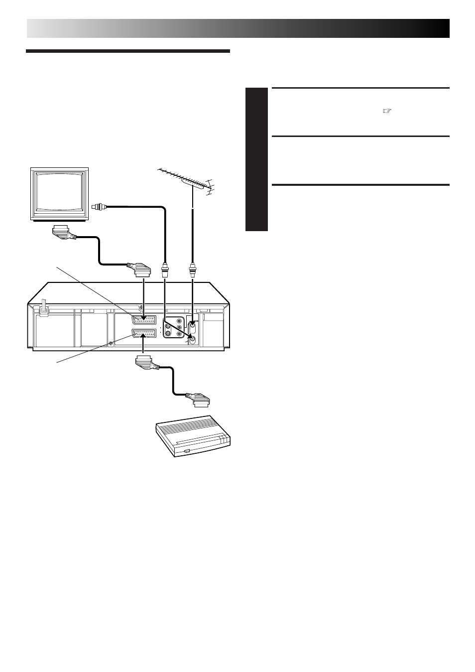 Connecting/ using a decoder, Select input mode, Connect decoder | Set tuner, System connections (cont.) | JVC DD868EU User Manual | Page 46 / 68