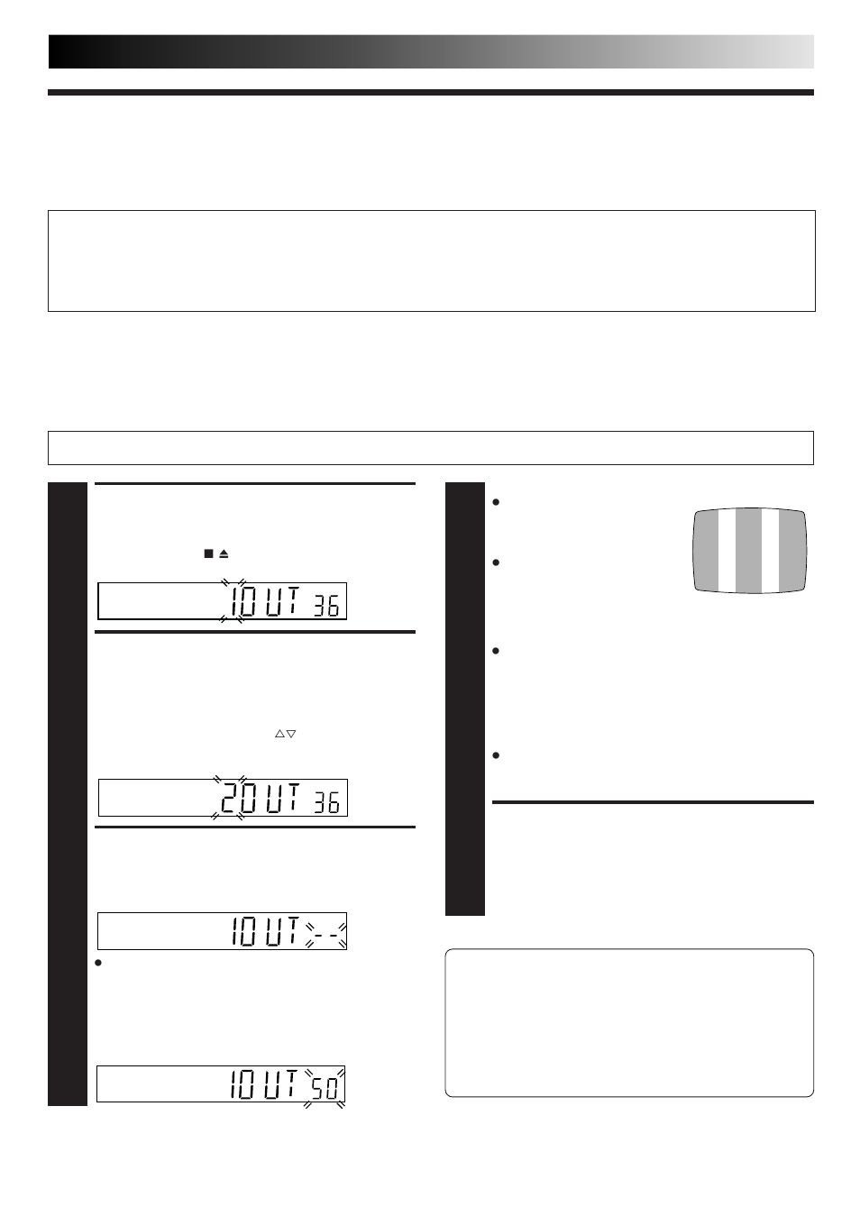Video channel set, Access video channel set mode, Set rf output system | Set video channel, Exit video channel set mode | JVC DD868EU User Manual | Page 55 / 68