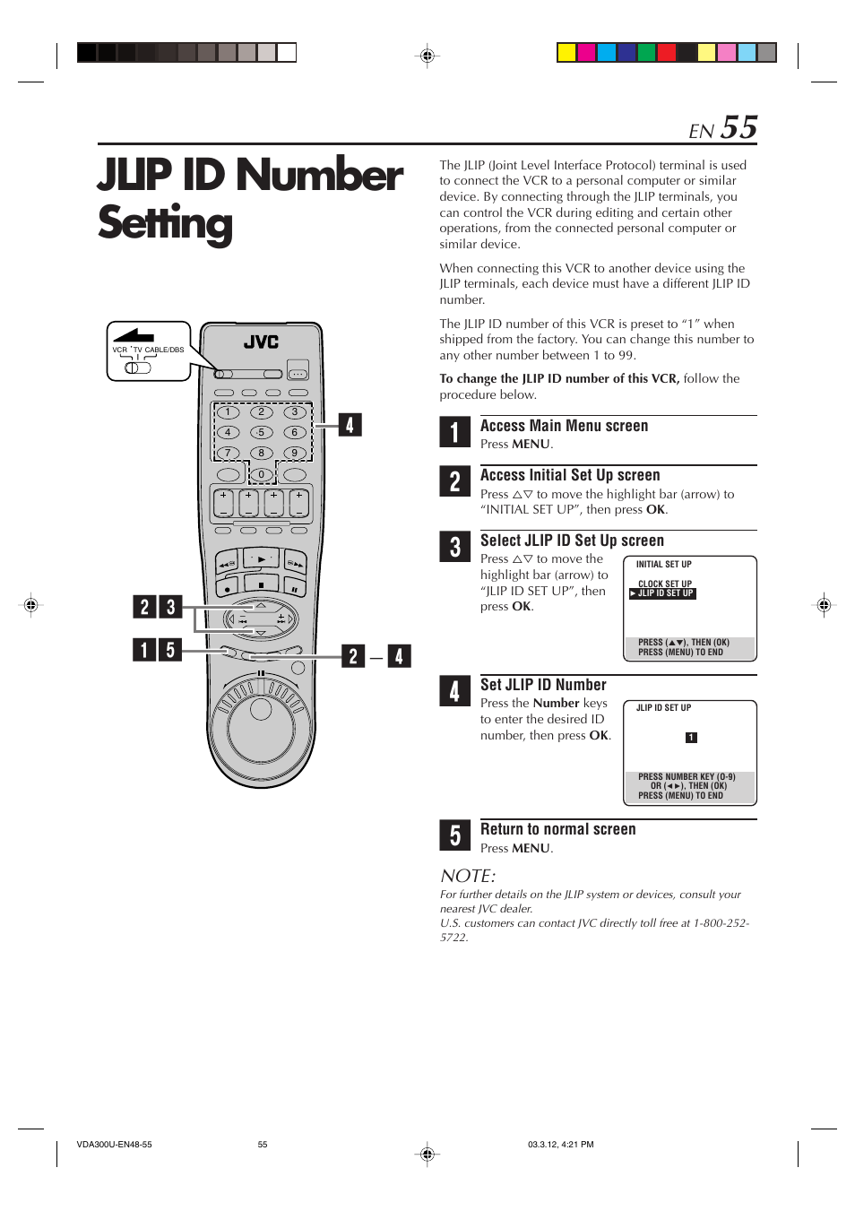 Jlip id number setting | JVC SR-VDA300U User Manual | Page 55 / 80