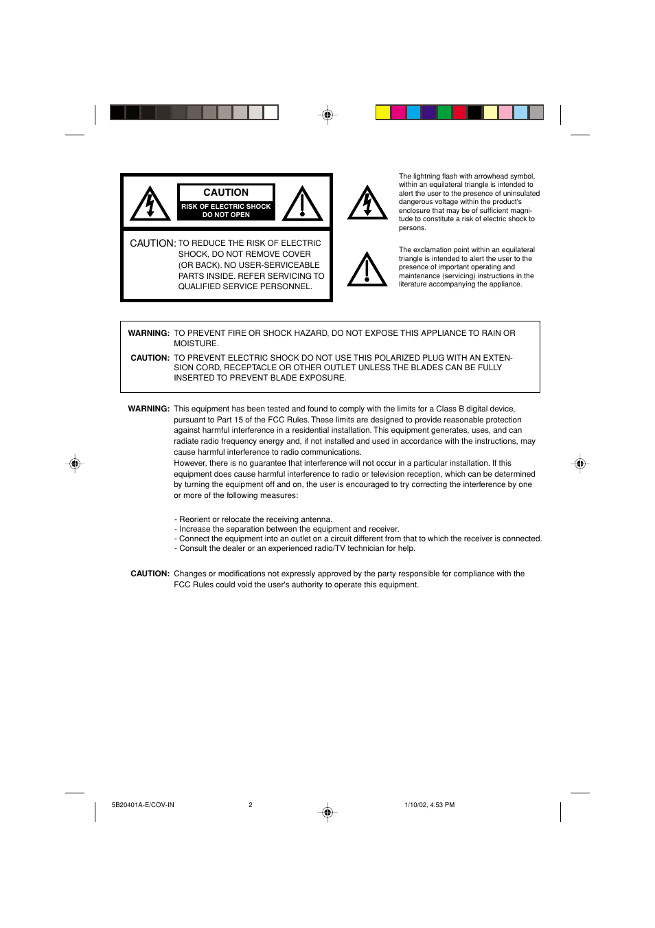 JVC TV-13143 User Manual | Page 2 / 54