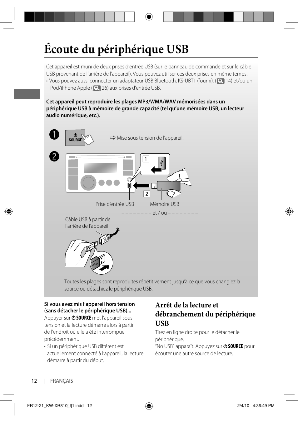 Écoute du périphérique usb | JVC GET0661-001A User Manual | Page 112 / 151