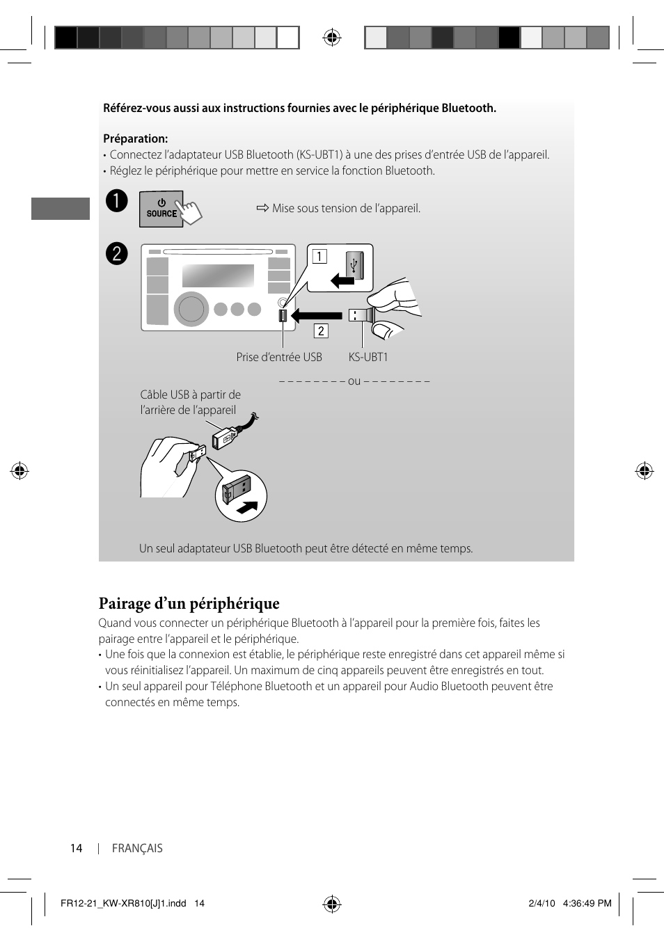 Pairage d’un périphérique | JVC GET0661-001A User Manual | Page 114 / 151