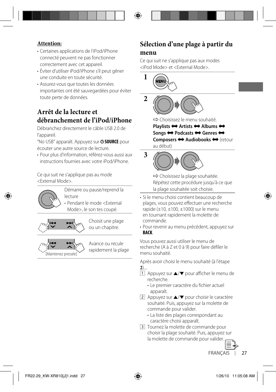 Sélection d’une plage à partir du menu | JVC GET0661-001A User Manual | Page 127 / 151