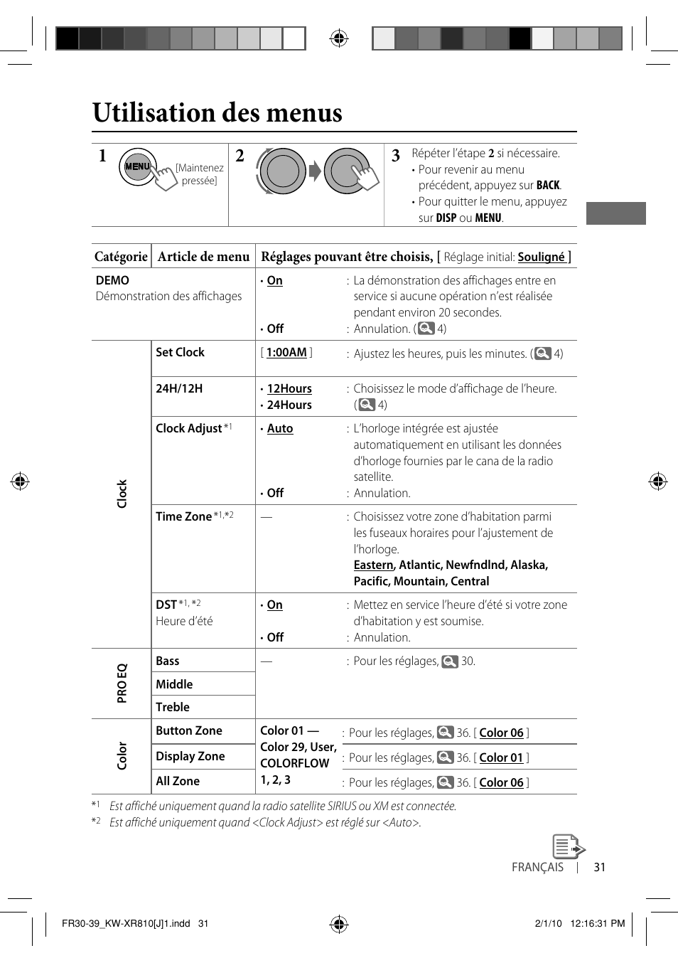Utilisation des menus | JVC GET0661-001A User Manual | Page 131 / 151