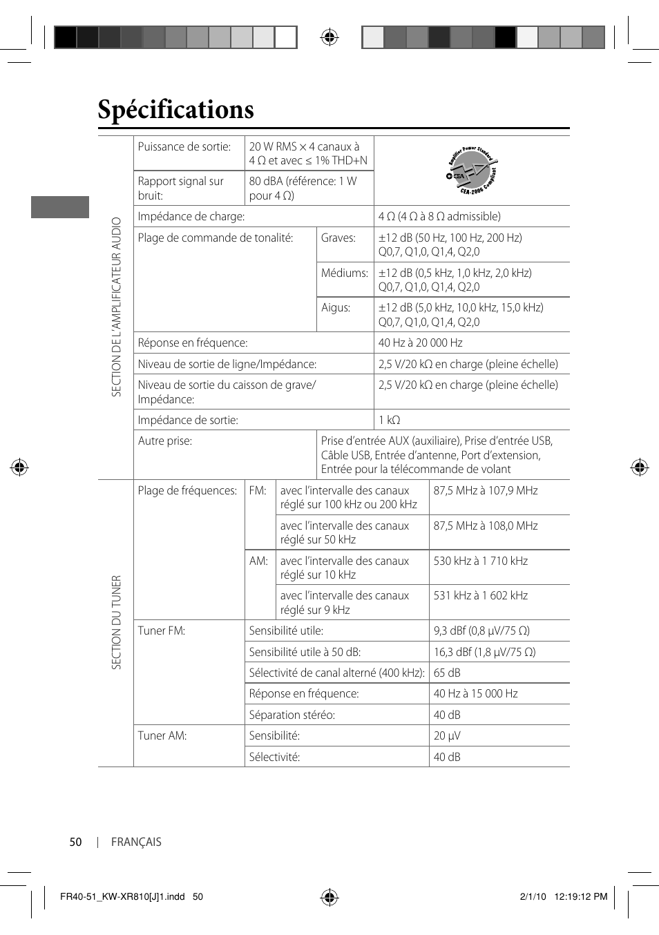 Spécifications | JVC GET0661-001A User Manual | Page 150 / 151